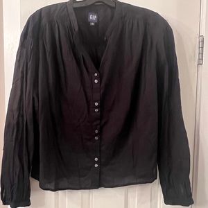 GAP easy front button down top - black